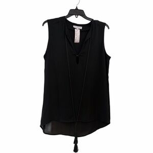 karina grimaldi Sleeveless Black Top